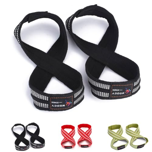 Figure 8 Lifting Straps for Deadlift,Weightlifting,Strongman,& Cross Training Strong Weightlifting Wrist Wraps - color: Black, size: Small