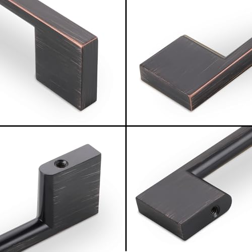 10 Pack 5 Inch(128mm) Cabinet Pulls Oil Rubbed Bronze Kitchen Cabinet Handles Zinc Alloy Drawer Pulls Solid Cabinet Hardware - color: Oil Rubbed Bronze, size: 5'' Hole Center(128mm)