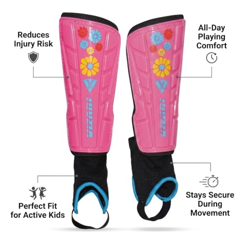 Vizari Blossom Pink/Blue Shinguard - size: Small