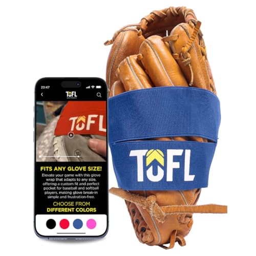 TOFL Baseball Glove Wrap Band for Mitt Shaping | Elastic Strap with Adjustable Closure for Pocket Forming & Storage | Youth & Adult Softball Mitt Care Accessory (Color & Quantity Options) - color: Blue