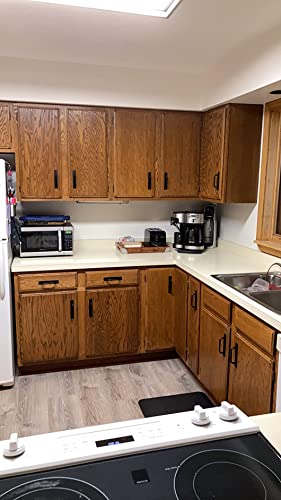 12 Pack 7 1/2 Inch 192 mm Matte Black Cabinet Handles with Base Plate Aluminum Cabinet Pulls Drawer Pulls Sliding Door Pulls - color: RoundBlack, size: 7 1/2 Inch