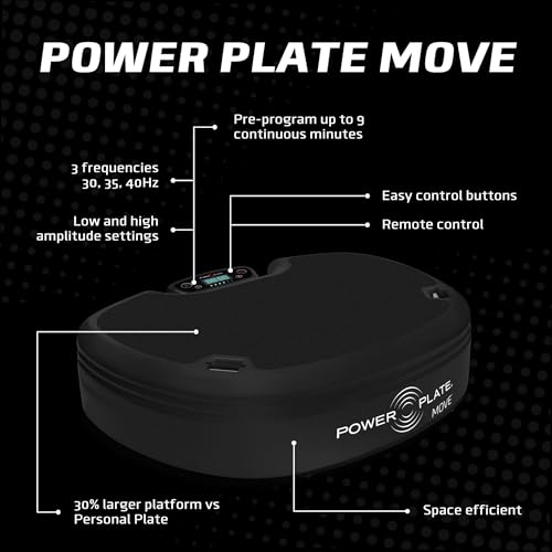 Power Plate Move Vibration Plate Machine - Professional Whole Body Vibration Platform for Home Gym, Weight Loss & Recovery - Compact Design with PrecisionWave Technology, 6 Modes & 300lb Capacity - style: Black MOVE
