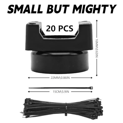 20Pcs Magnetic Zip Tie Base 100 Nylon Cable Ties 22mm Office Cable Organizer