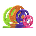 Color Coded 2-Inch Rubber Coated Olympic Grip Plate for Barbell,Solid Cast Iron Weight Plates for Strength Training, Weightlifting, Home Gym, 2.5/5/10/15/25/35/45 LB, Single and Pair - color: 115LB-SET