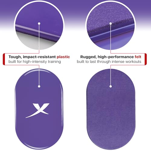 X-Protector Sliders for Working Out - 2 PCS - Double-Sided Exercise Sliders for Hard & Carpeted Floors - Gliders for Exercising! - color: Purple