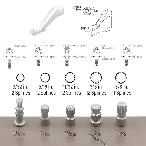 Prime-Line H 4106 Spline Socket Crank Handle, White | Smooth 360-Degree Operation, Single Pack - color: White, size: 1 Count (Pack of 1)