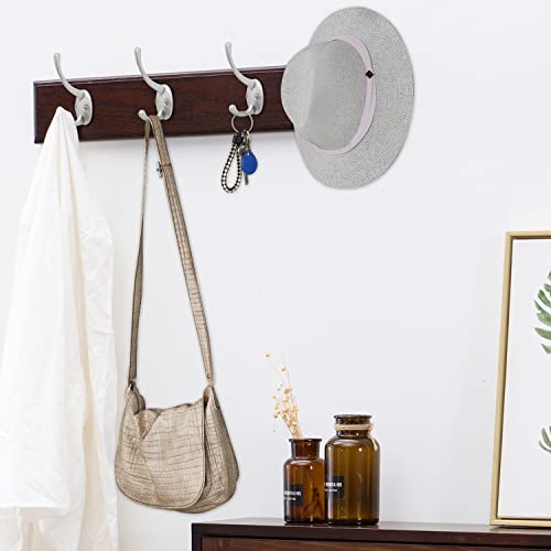 IBosins 32 Pack Silver Coat Hooks Wall Mounted with 64 Screws Retro Double Hooks Utility Silver Hooks for Coat, Scarf, Bag, Towel, Key, Cap, Cup, Hat - color: 32 Pcs Silver