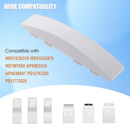 2 Pack Dryer Door Handle Replacement for GE Dryer Parts GUD27ESSMWW WE01X30378 WE01X25878 WE1M1068 PS1177202 Stack Dryer Handle
