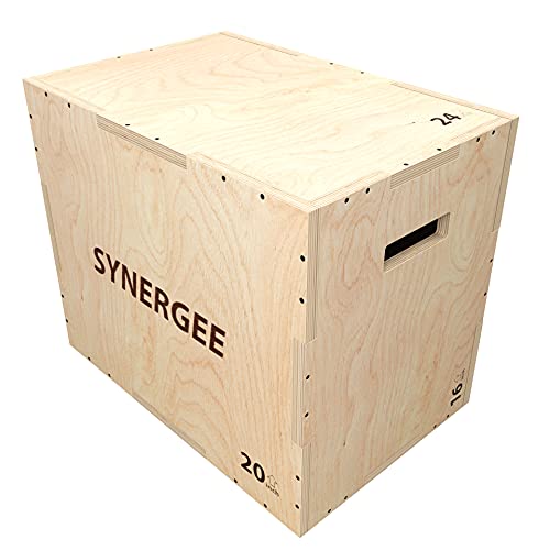 Synergee 3 in 1 Wood Plyo Box – Multiple Sizes - color: Wood Plyo - 24/20/16
