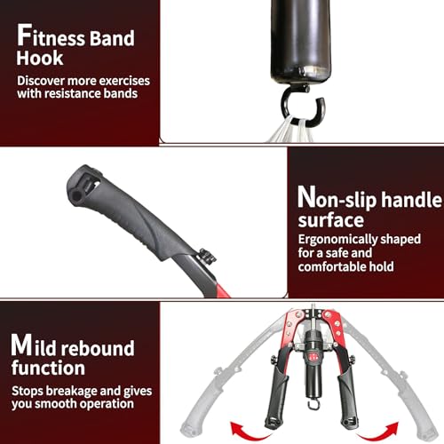 3 in 1 Twister Arm Trainer, Adjustable 22-440 lbs Hydraulic Power Chest Workout Equipment with Ab Roller Wheel, Home Gym for Full Body Strength Training, Arm Exerciser Chest Trainer for Men Women