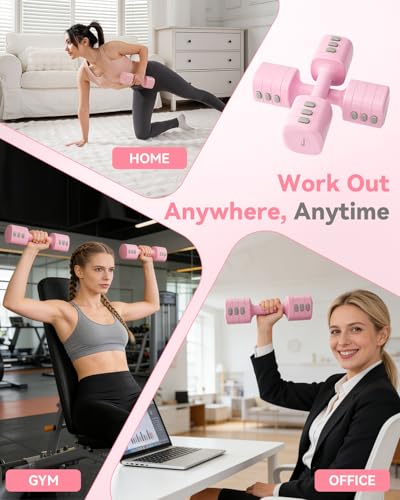 2-in-1 Adjustable Dumbbell & Kettlebell Set for Women (1.1-12.1 lbs), Quick-Change Free Weights for Home Gym, Pilates & Full Body Workout - color: Green, style: Set