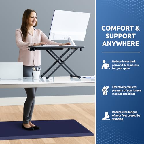 KitchenClouds Kitchen Mat Cushioned Anti Fatigue Rug 20"x39" Water Resistant, Non Slip, Standing and Comfort Desk/Floor Mats for House Sink Office (Blue) - color: Blue, size: 39"L x 20"W x 0.8"Th