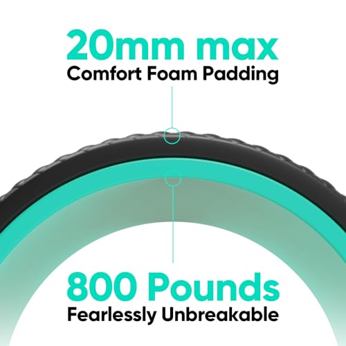 FitBeast Back Roller - Deep Tissue Massage Wheel, Yoga Wheel & Back Stretcher for Pain Relief (6'') - size: 6''