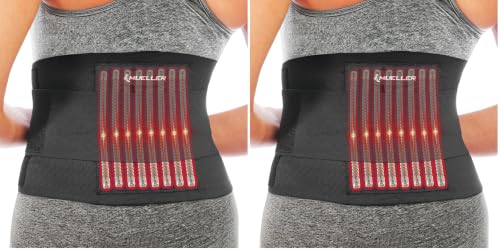 MUELLER Sports Medicine Adjustable Back Brace, Ideal for Upper and Lower Back Pain, Relief & Support for Men and Women, Strains, Sciatica, Scoliosis, Black - style: Small (Pack of 2)