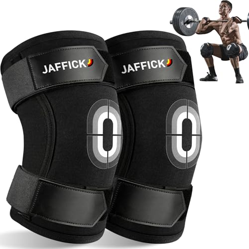 Jaffick Knee Sleeves (1 Pair),Double Layer Compression Knee Braces for Suitable for Squats, Weightlifting, Powerlifting, Gym Exercises, Unique Pressure Belt Design，7MM Neoprene Sleeves - size: XL
