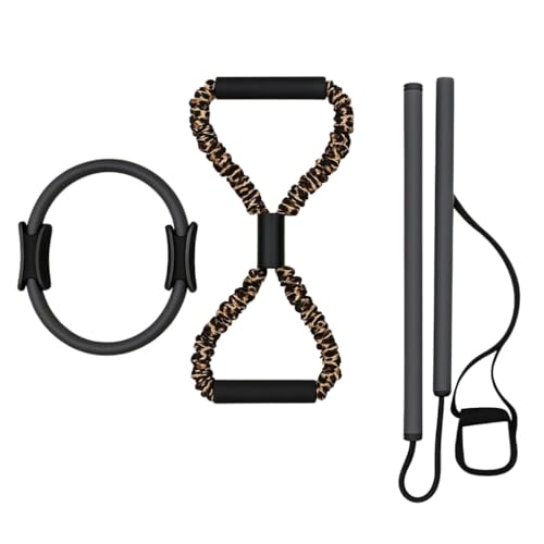 Pilates Bar and Ring Set | Pilates Bar | Pilates Ring | Resistance Band | Black