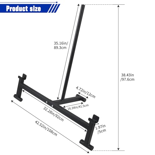 Deadlift Barbell Jack Stand for Easy Changing Weight Plates - 2000 LB Capacity, Elevated Lift for Gym and Home Workouts,Black