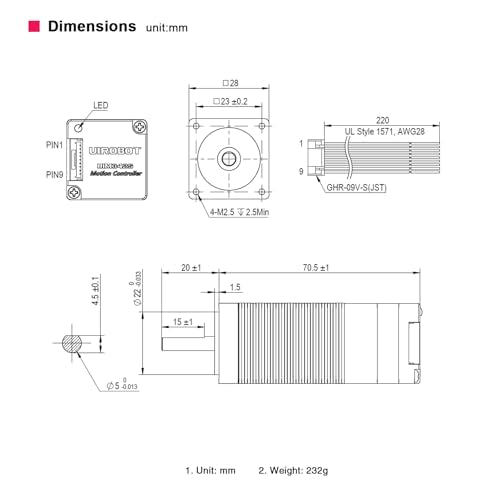 NEMA 11 Integrated Servo Stepper Motor with Built-in Multi-Turn Absolute Encoder,Closed Loop Servo Motion Controller and Driver,CAN Bus,High Speed 3000RPM,Max0.16Nm,0.7A,16-24VDC(UIM2852CA) - style: Absolute Multi-Turn Encoder
