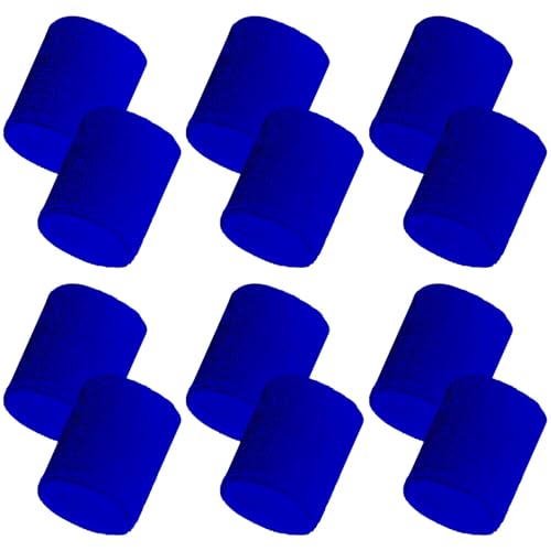 12 PCS Sweatbands Sports Wristband, Sweat Absorbent, for Basketball, Tennis, Football, Running - color: blue