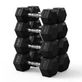 Hex Dumbbell Set 60-650lb, Weights Set Rubber Encased, Home Gym | PAPABABE Complete & Durable Cast Iron Core Odorless PVC Antiroll Hex Shape Ergonomic Chrome Handle Versatile Home Gym - size: 180 lb Set (Pair of 15, 20, 25, 30), style: Chrome Grip