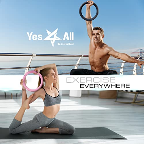 Yes4All Power Ring 10lbs, Weight Ring, Weighted Circle, Kettlebell for Yoga Exercise, Aerobics, Home Fitness, Core Training - color: B. Pink - 10lb