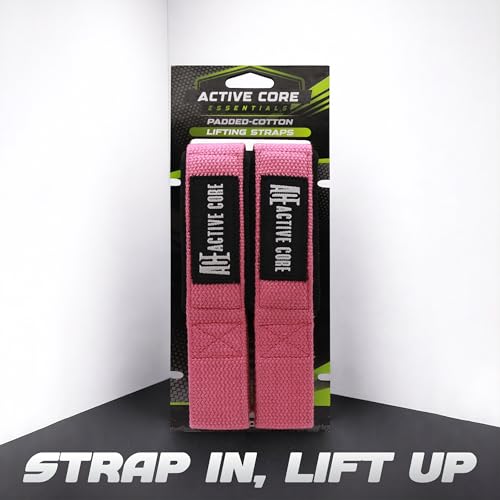 Lifting Wrist Straps for Weightlifting, Weight Lifting Straps Gym Strength Training, Neoprene Padded Wrist Support, Deadlift Straps for Men & Women, 22.5 Inch Cotton - color: Pink