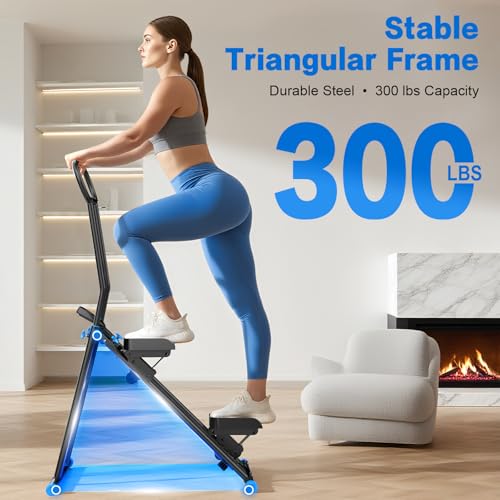 HXD-ERGO Stair Stepper for Home, New Version 6 Adjustable Resistance Vertical Climber Cardio Exercise Machine, Folding Stair Climber for Full Body Workout with Adjustable Handlebar - color: Black