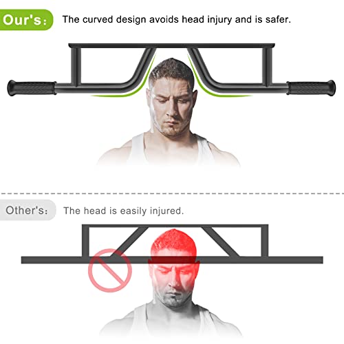 Kipika Heavy Duty Wall Mounted Doorway Pull Up Bar, Multifunctional Chin Up Bar, Portable Fitness Door Bar, Body Workout Home Gym System - color: Multi Handle