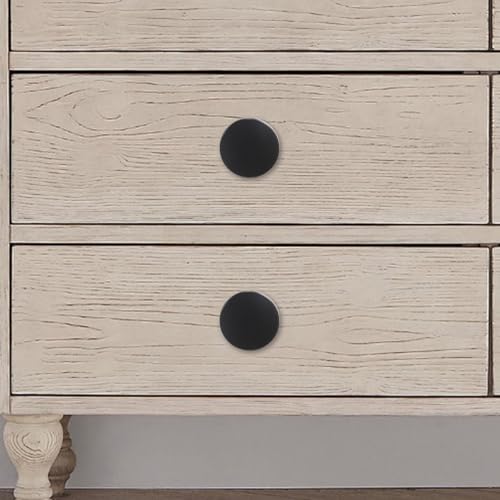 10 Pack Matte Black Kitchen Cabinet Hardware - Zinc Alloy Drawer Knobs and Handles - color: Matte Black, size: 1-1/4" Diameter（32mm）