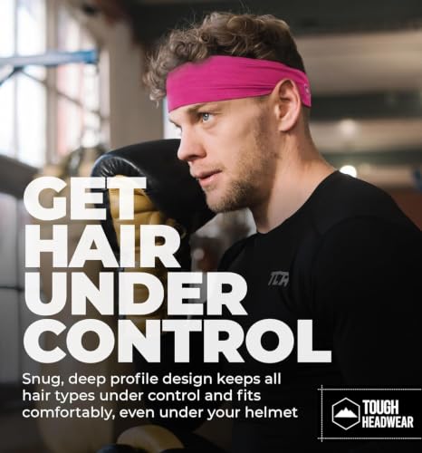 Tough Headwear Mens Headband | Sweat Headbands for Men Women Working Out Running Sports – Athletic Sweat Band Exercise - color: (1 pack) Pink