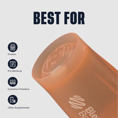 BlenderBottle Classic V2 Shaker Bottle Perfect for Protein Shakes and Pre Workout, 20 oz, Full-Color Peach - color: Full-Color Peach, size: 20 Ounces