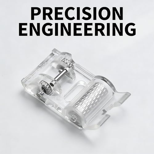 4 Pcs Roller Sewing Machine Presser Foot, Low Shank Snap-On Compatible with Singer Brother Janome Juki & More Sewing Machines, Ideal for Fabric Sewing & Craft Projects