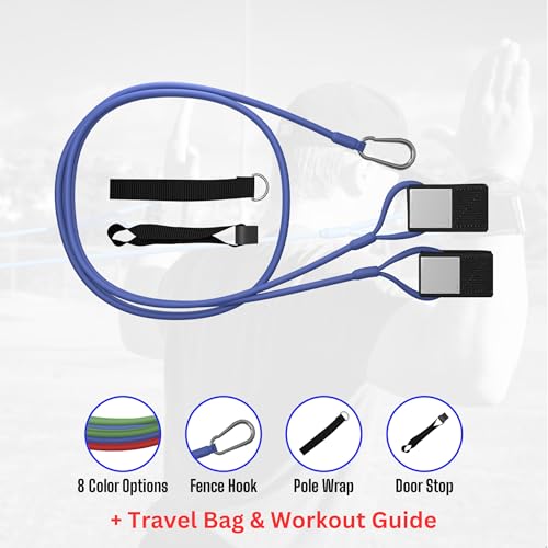 BB Bands Baseball Softball Resistance Training Bands - Arm Strength, Pitching Conditioning Equipment, 3 Strengths (Youth, Adult, Heavy), 7 Colors, Includes Anchor Strap, Door Mount, Bag, Workout Guide - color: Blue, size: Adult