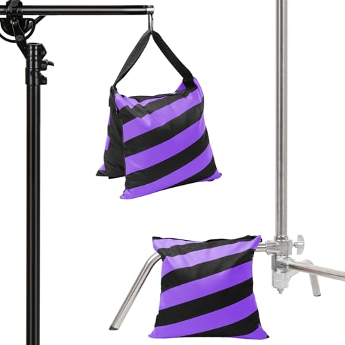 4 Packs Purple Sandbag Weight Bags for Light Stand Photography Video Equipment, Heavy Duty Saddlebags for Backdrop Stand, Photo Tripod, Canopy, Pop up Tent, Umbrella Base, Fishing Chair, Picnic Table - color: Purple