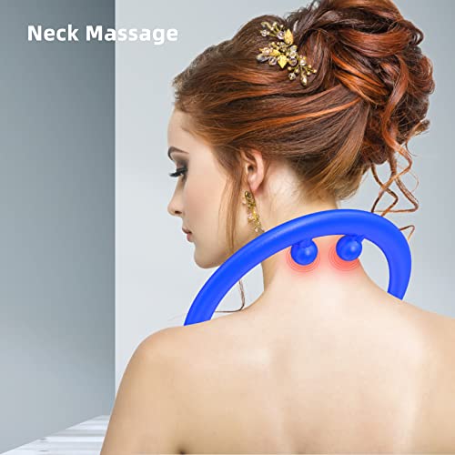 Back and Neck Massager - Blue | for Trigger Point Fibromyalgia Pain Relief and Self Massage Hook Cane Therapy - color: Blue