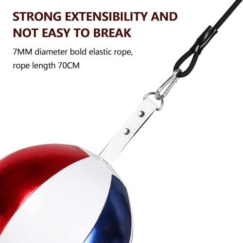 InnoLife Double End Punching Ball Striking Punching Bag Kit, Speed Striking Reflex Kit with Bungee Cords Perfect for Reaction, Agility, and Hand Eye Coordination Training - color: Blue & White & Red