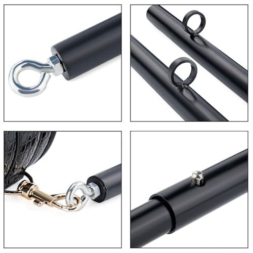 Black Expandable Spreader Bar Set Sports Pilates Training Tools Kit - color: Black