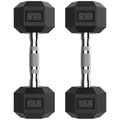 HANDBODE Hex Dumbbell Set of 2, Rubber Encased Fixed Dumbbells, 2.5-65 lb | Non-Slip Comfortable Handles, Hand Weights for Strength Training, Ideal for Home Gym Workouts - size: 10 lb, Pair, style: Chrome Handle