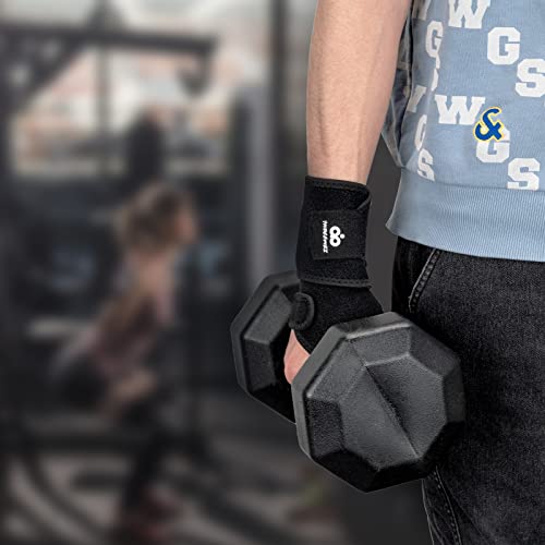INDEEMAX 2 Pack Copper Wrist Brace Support for Carpal Tunnel, Pain Relief, Arthritis, Tendonitis, Adjustable Wrist Braces Compression Wraps Both Hands, Fit for Men and Women (Black-New) - color: Black-New