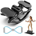 YYJO Rock Stepper with Mat and Resistance Bands | Side to Side Rocking Fitness, Low-Impact Quiet Balance Board, Cardio Exercise Equipment, Home Office or Recovery