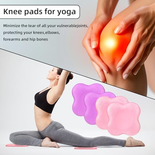 2 packs Yoga Knee Pad Mats Extra Thick for Knees Elbows Wrist Hands Head Foam Pilates Kneeling pad Yoga Knee Cushion Thick Exercise Pads for Knees Elbows Wrist Hands Head Foam Pilates Kneeling pad，Support Foam Pads for Women and Men - color: Pink Purple