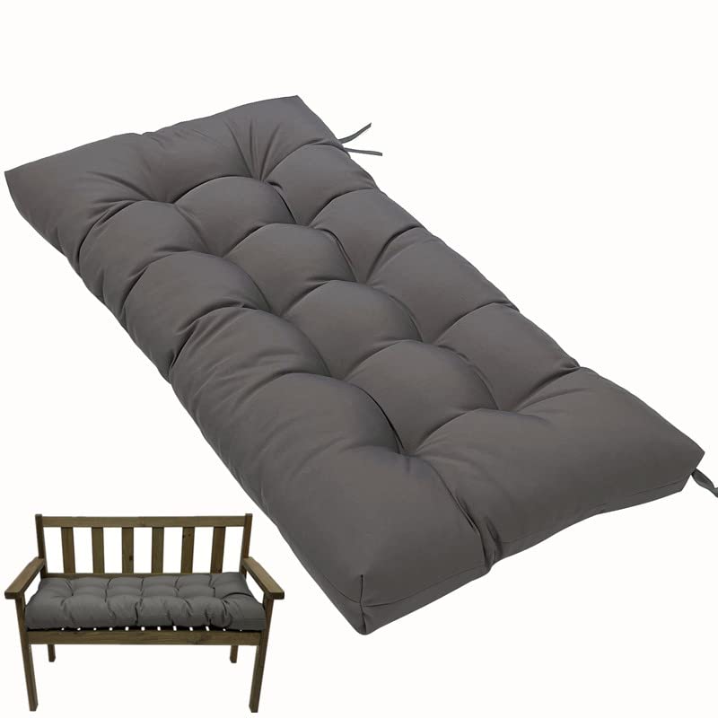 Waterproof Indoor/Outdoor Bench Cushion, Swing Cushion, Thicken Patio Bench Rocking Seat Pad for Lounger Garden Patio Lounger Bench,Wicker Loveseat Settee (Dark Grey)