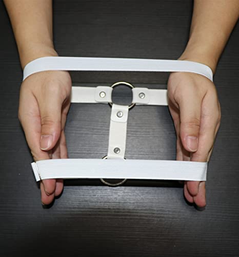 Adjustable Elastice 2 Rows Leather Leg Harness Garter Belt Punk Gothic Thigh Ring Garter - color: White