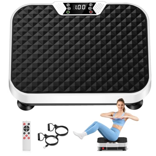Vibration Plate Exercise Machine Vibration Plate for Lymphatic Drainage Weight Loss,Muscle Activation Fat Burner for Women Men,250 Speeds Shake Plate,Whole Body Exercise Equipment - color: White