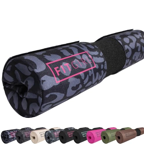 FITGIRL - Squat Pad and Hip Thrust Pad for Leg Day, Barbell Pad Stays in Place Secure, Thick Cushion for Comfortable Squats Lunges Glute Bridges, Olympic Bar and Smith Machine - color: Animal (Deluxe)