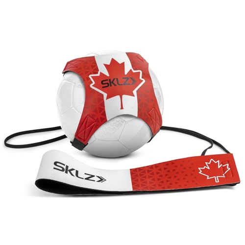 SKLZ Star-Kick Solo Soccer Trainer | Hands-Free Kicking and Passing Practice | Adjustable Cord and Waistband | Multiple Ball Sizes | Youth Players |Perfect for Enhancing Ball Control Skills - color: Canada