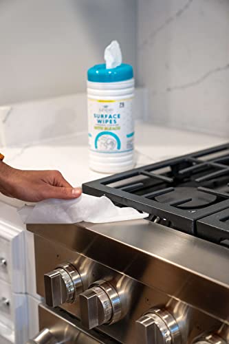 Juniper CLEAN 1 Pack Surface Cleaning Wipes with Bleach, All-Purpose Cleaner for Bathroom, Kitchen, Office, 75 Count Canister, 7.5" x 7" Sheet, Fresh Scent, Lint Free & Durable - size: 75 Count (Pack of 1)