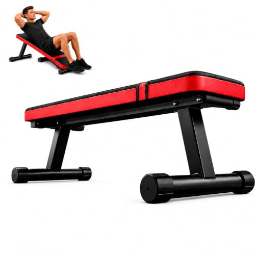 2 IN 1 Flat Weight Bench Foldable Workout Bench 618LB Capacity for Home Gym Bench Press Dumbbell Strength Training