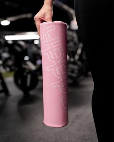 UPPPER Barbell Pad for Hip Thrusts, Glute Bridges, Neck Protection - 1.5” Thick Foam for Comfort and Support, Secure Hook-and-Loop Closure, Premium Materials - Fits Olympic & Standard Bars - color: Pink 2.0