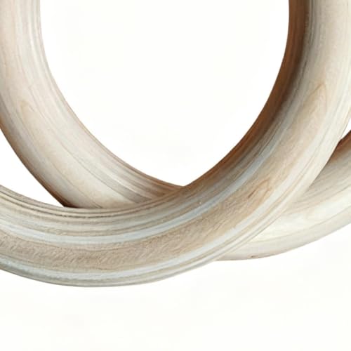 Wooden Gymnastics Rings - 19x19x2.5cm, Rings Gymnastics - 2 Pieces Pull Up Grips, Pull-Up Bar Ŕings - for Home Gym Fitness Exercise Playground Indoor Outdoor